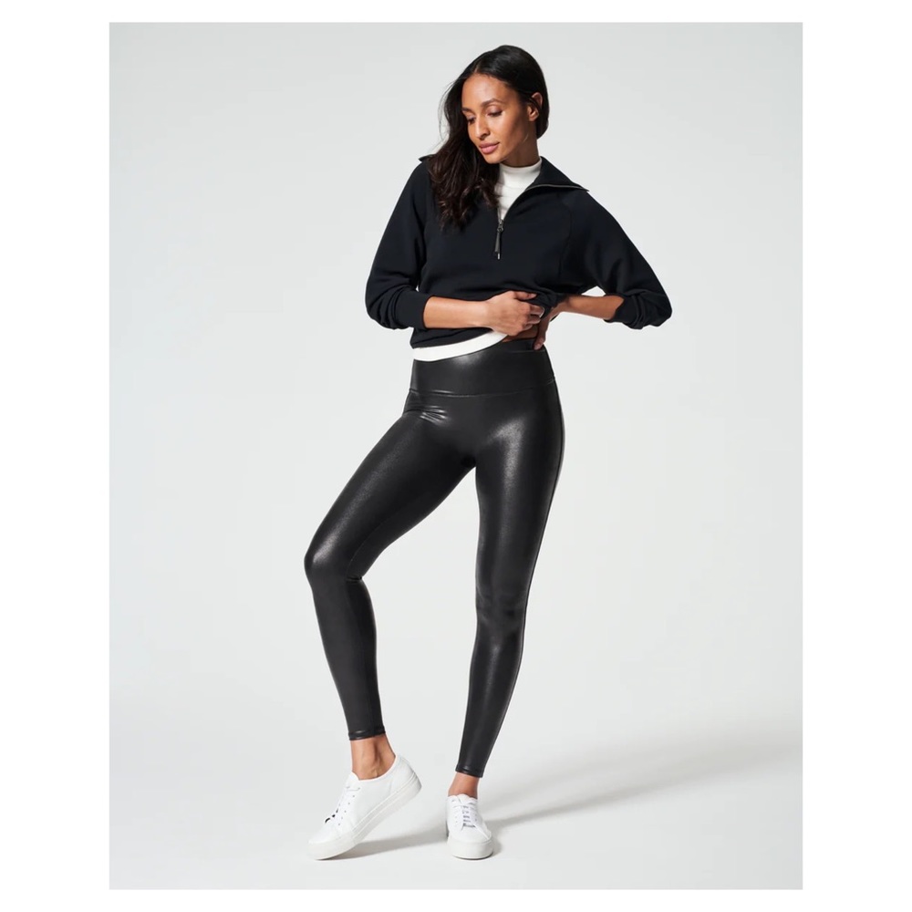 SPANX Faux Leather Leggings Black Medium